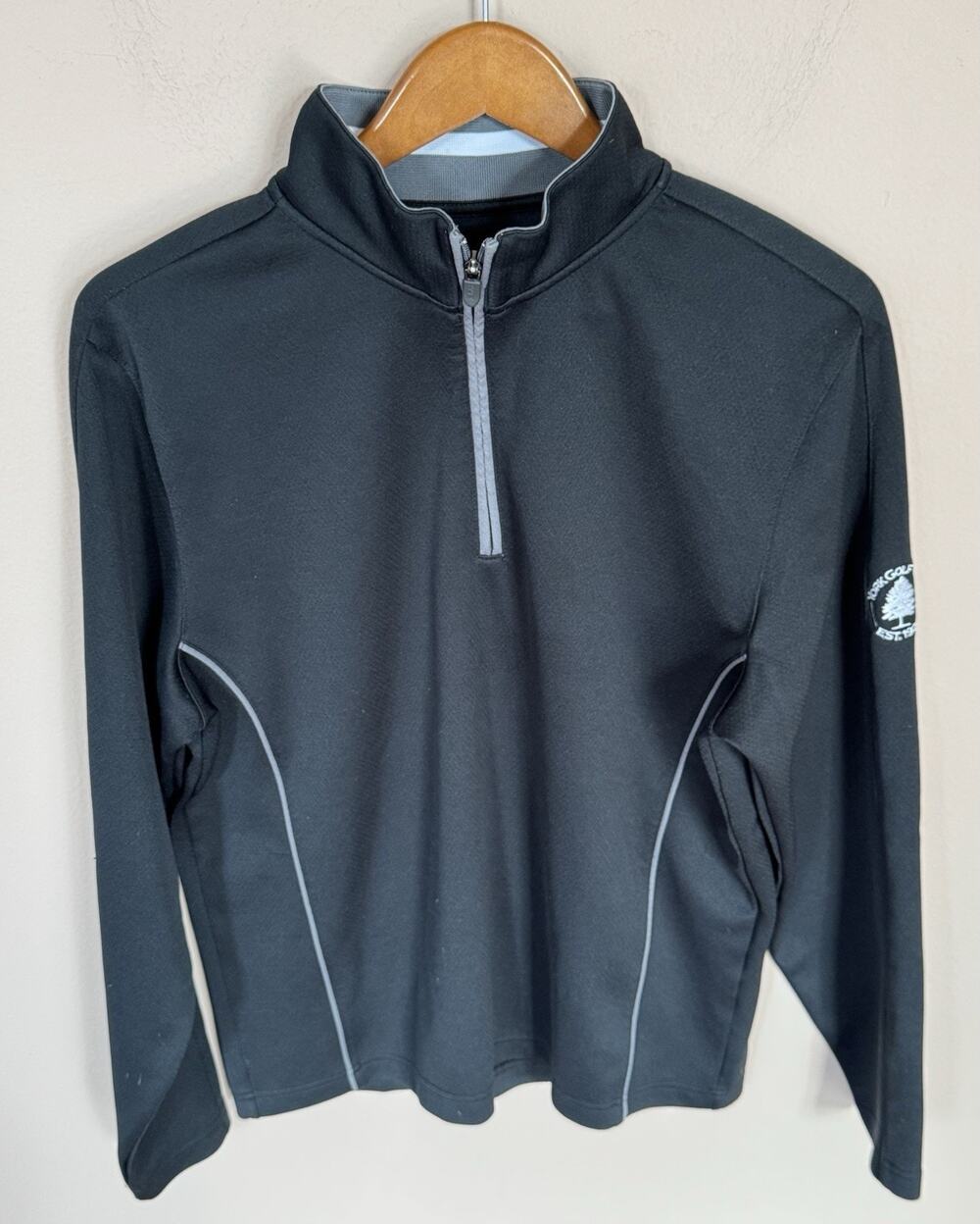 PGA Authentic Performance Stretch 1/4-Zip Golf Pullover M Black